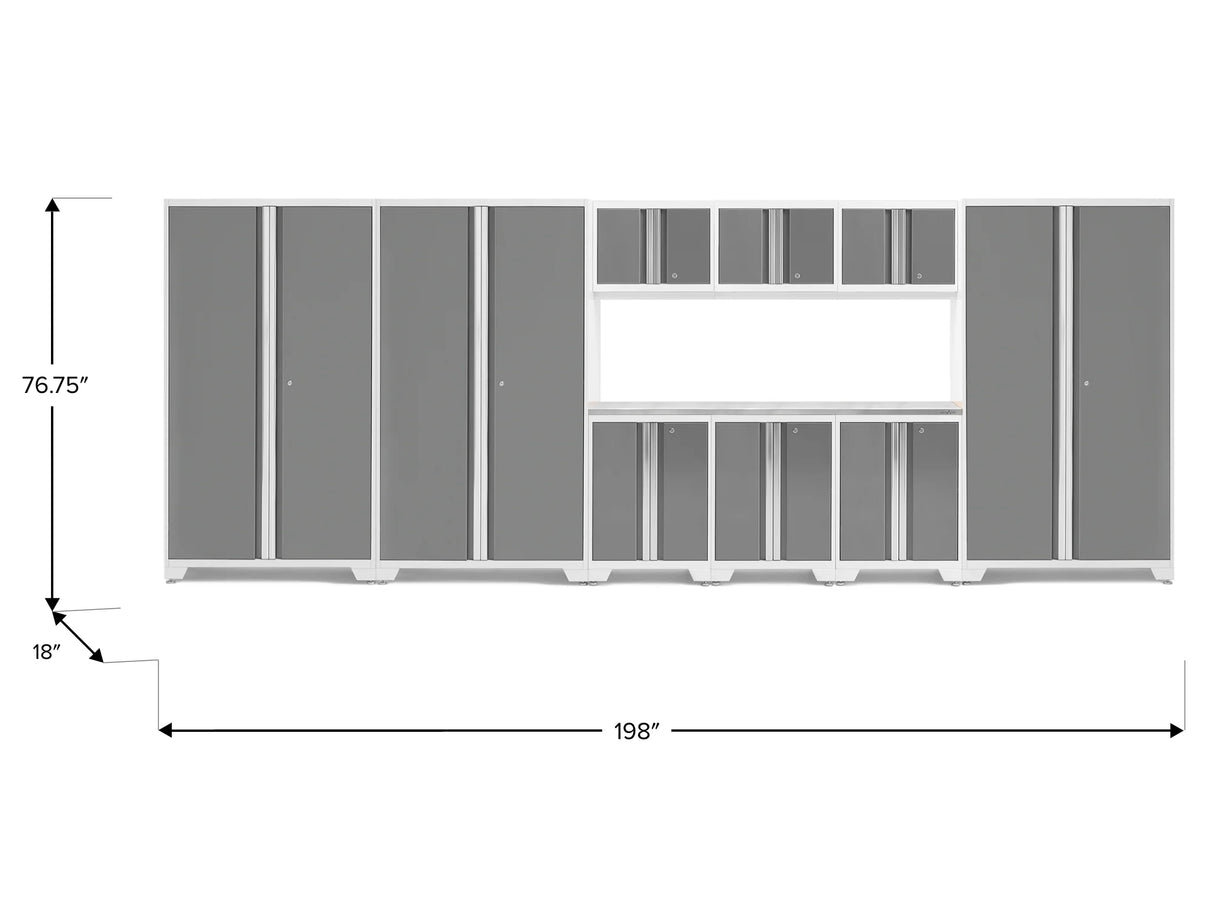 Bold Series 10 Piece Cabinet Set with 42 In. RTA Lockers