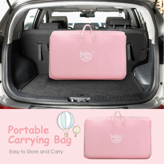 Travel Portable Baby Bed Side Sleeper Bassinet Crib with Carrying Bag-Pink
