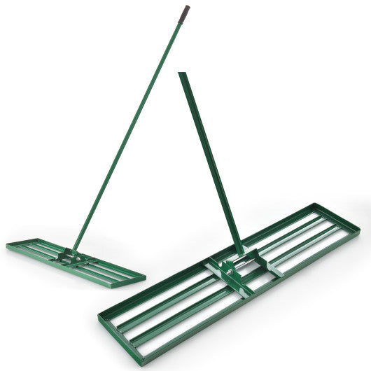 42 x 10 Inch Lawn Leveling Rake with Ergonomic Handle-Green