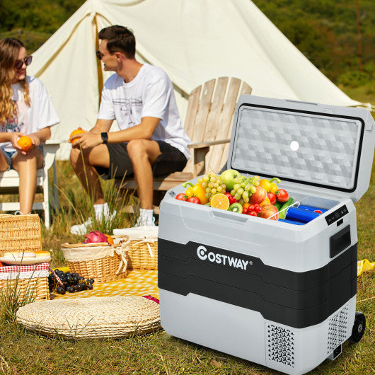 42 QT Portable Dual-Zone Car Refrigerator-Gray