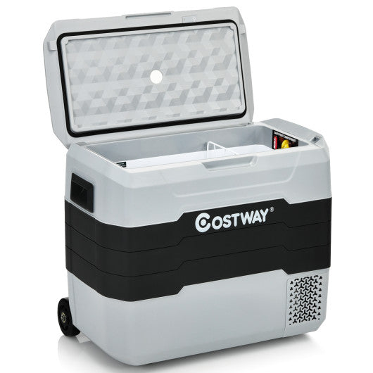 42 QT Portable Dual-Zone Car Refrigerator-Gray