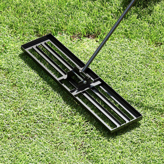 42 x 10 Inch Lawn Leveling Rake with Ergonomic Handle-Black