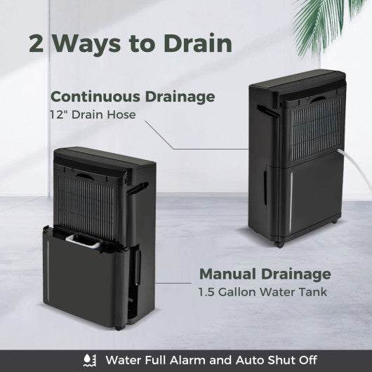 4500 Sq. Ft 57 Pint Quiet Dehumidifier for Basement with 4 Modes-Black