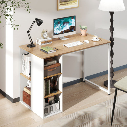 45 Inch Computer Desk with 5 Storage Compartments and Metal Frame