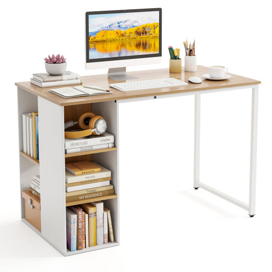 45 Inch Computer Desk with 5 Storage Compartments and Metal Frame