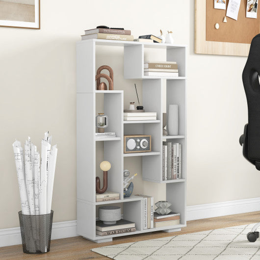 47-Inch Tall Bookshelf for Home Office Living Room-White