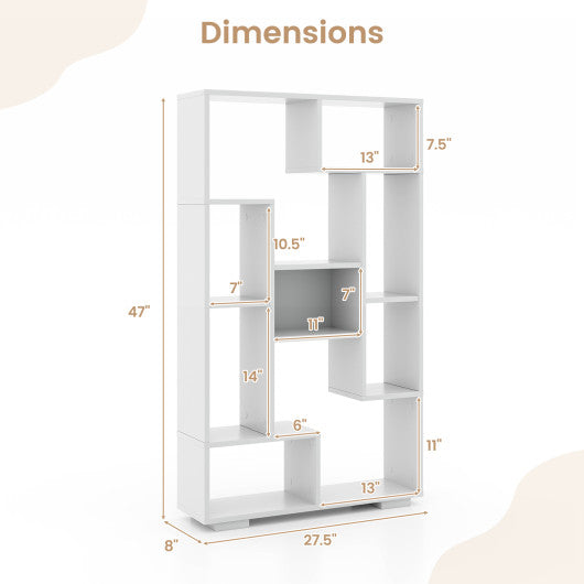 47-Inch Tall Bookshelf for Home Office Living Room-White