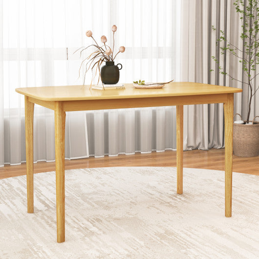 48 Inch Solid Wood Dining Table with Rubber Wood Supporting Legs for Kitchen Dining Room-Natural