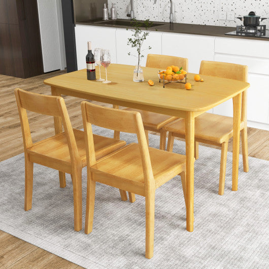48 Inch Solid Wood Dining Table with Rubber Wood Supporting Legs for Kitchen Dining Room-Natural
