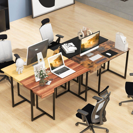 48 Inch Computer Desk with Metal Frame and Adjustable Pads-Natural