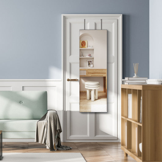 Wall Mounted Jewelry Cabinet with 3-Color Lights-Black