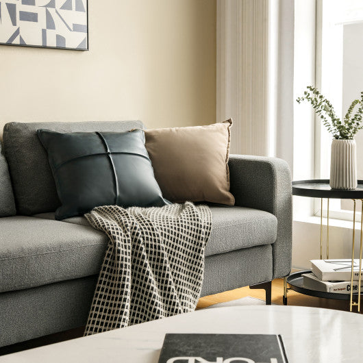 Modular 3-Seat L-shaped Sectional Sofa with Reversible Chaise and 2 USB Ports-Dark Gray