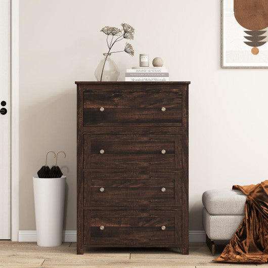 4 Drawer Dresser for Closet Hallway Living Room Nursery-Brown
