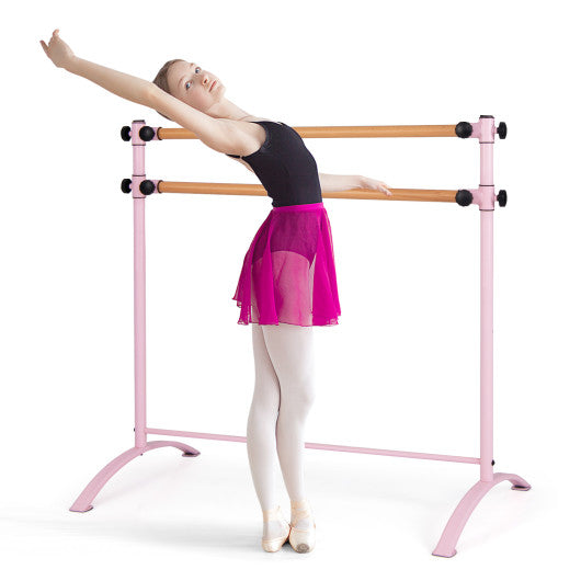 4 Foot Portable Freestanding Double Ballet Barre-Pink