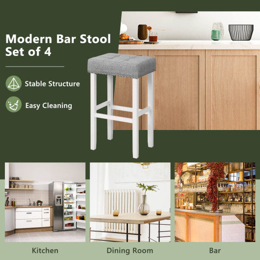 2 Pieces Counter Height Bar Stools with Sponge Padded Cushion-29 inches