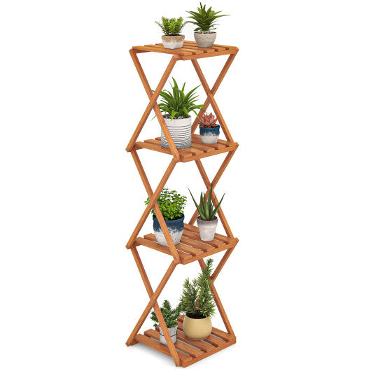 4-Tier Folding Plant Rack and Free Standing Shoe Rack
