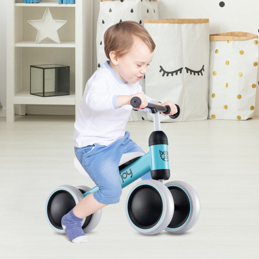Baby Balance Bike for 2 Years Old Boys Girls No Pedal 4 Wheels-Blue