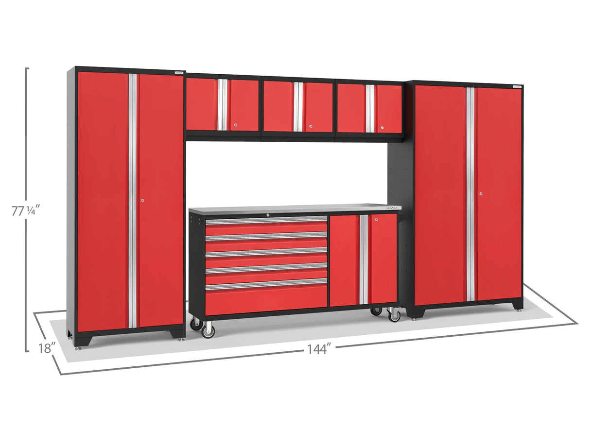 Bold Series 6 Piece Cabinet Set with Project Center, Wall Cabinets and Lockers