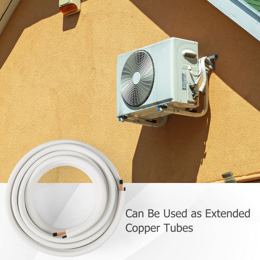 50 Feet Mini Split Line Set with 1/4 Inch and 1/2 Inch O.D. Copper Pipes Tubing