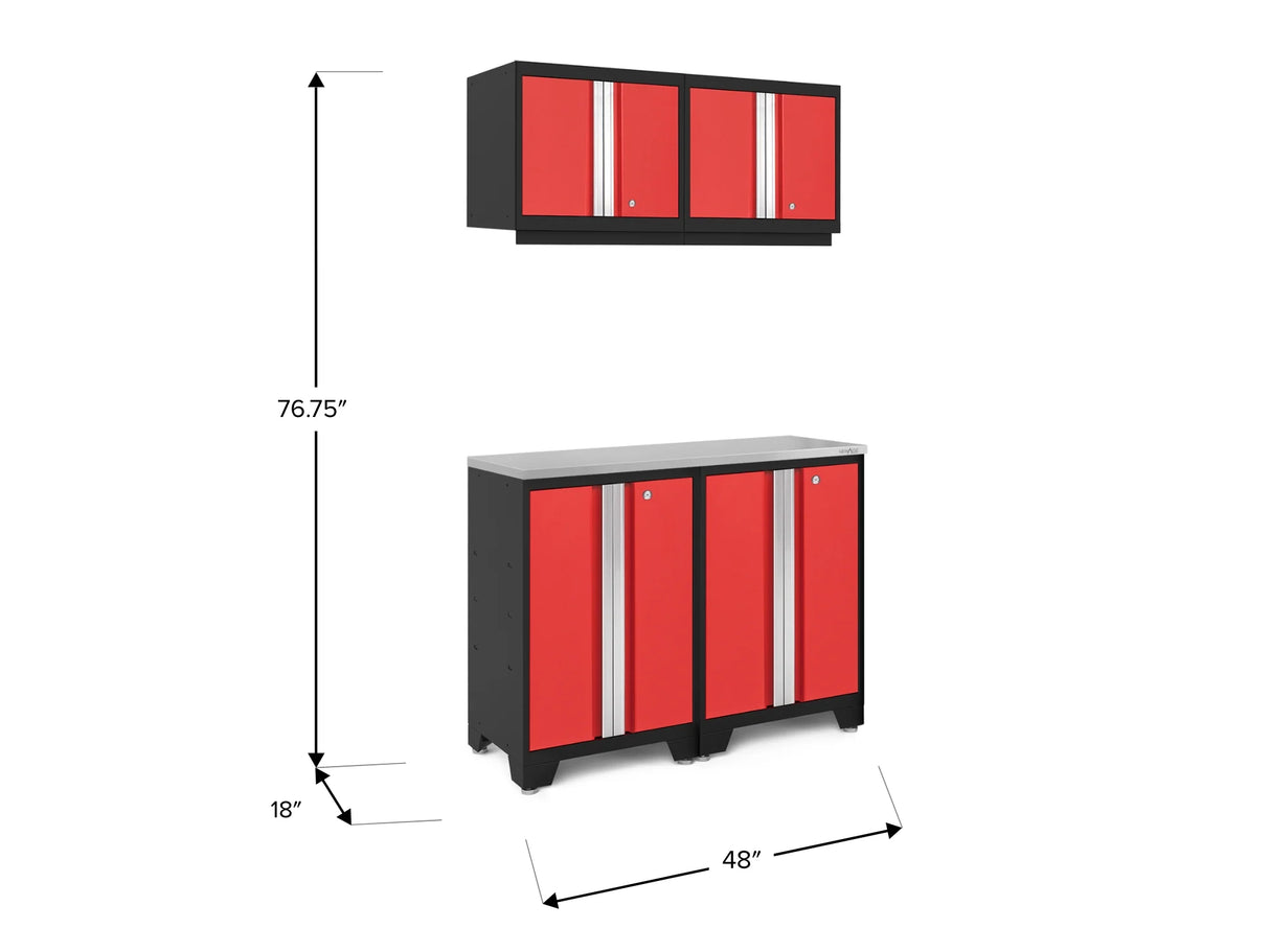 Bold Series 5 Piece Cabinet Set with Wall, Base Cabinet, and Worktop