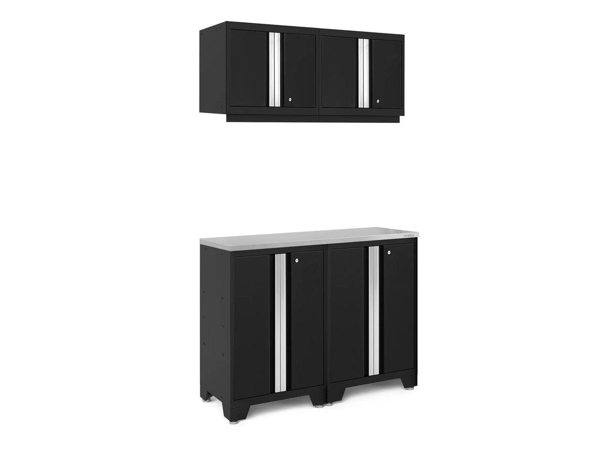 Bold Series 5 Piece Cabinet Set with Wall, Base Cabinet, and Worktop