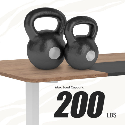 55 Inch Electric Standing Desk Adjustable with Cable Management Hole-Natural