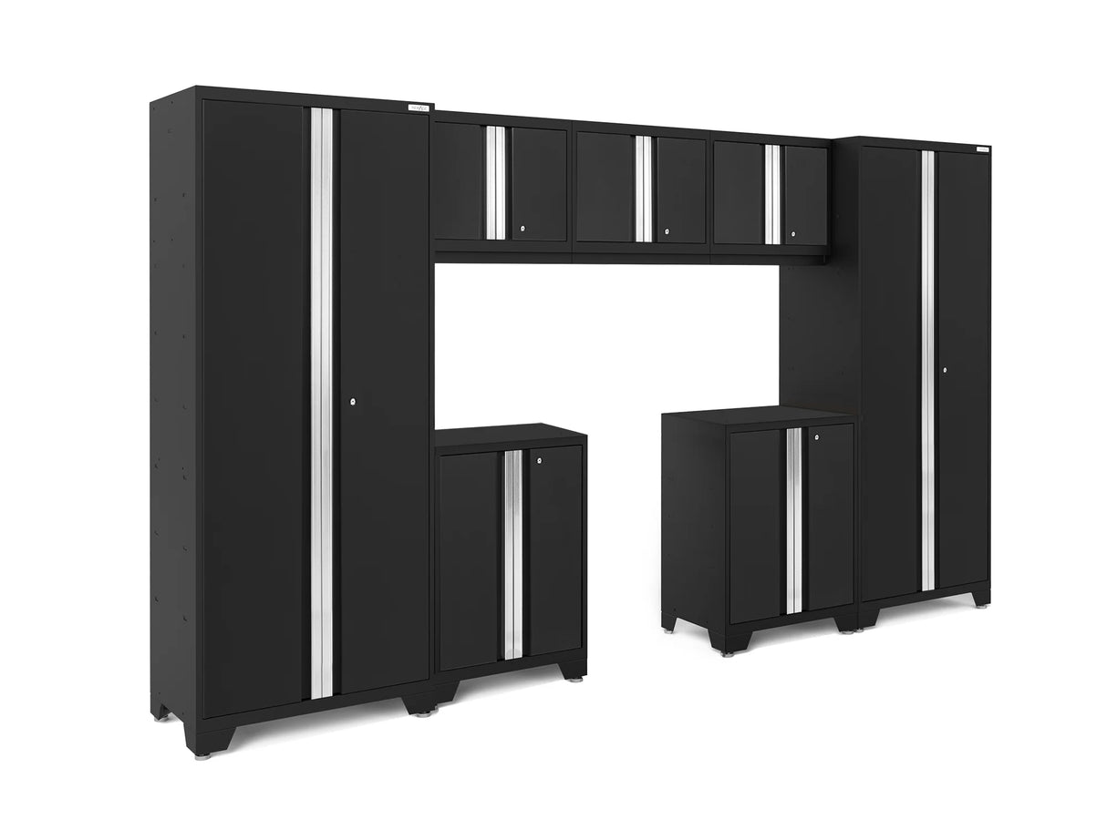 Bold Series 7 Piece Cabinet Set with Base, Wall Cabinets and 30 In. Lockers