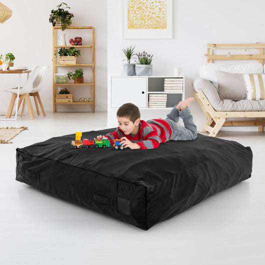 57 x 57 Inch Crash Pad Sensory Mat with Foam Blocks and Washable Velvet Cover-Black