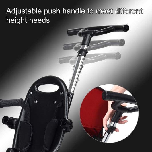 4-in-1 Kids Tricycle with Adjustable Push Handle-Red