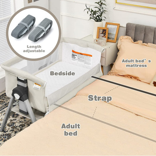 Portable Baby Bedside Sleeper with Adjustable Heights and Angle