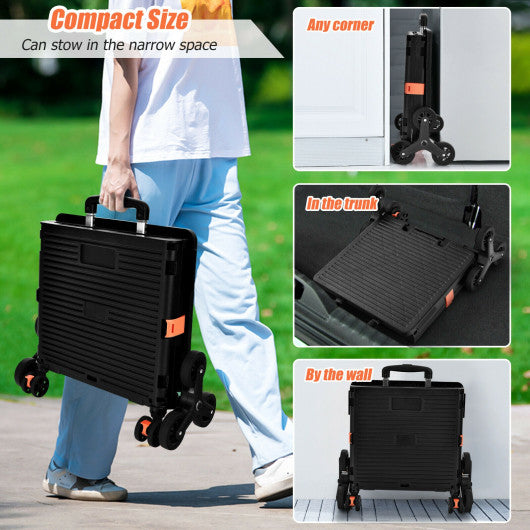 Costway Foldable Utility Cart for Travel and Shopping-Black