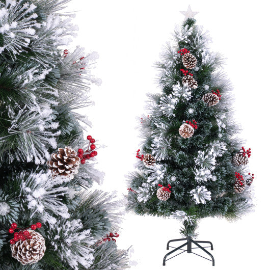5 FT Flocked Christmas Tree with 8 Lighting Modes