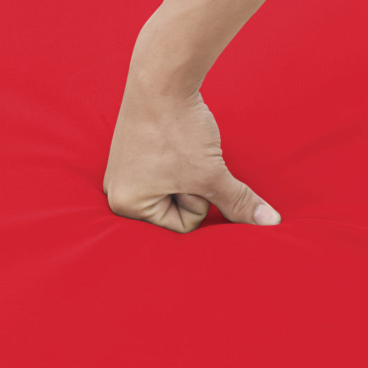 5 Pieces Patio Rattan Furniture with 2 Ottomans and Tempered Glass Coffee Table-Red