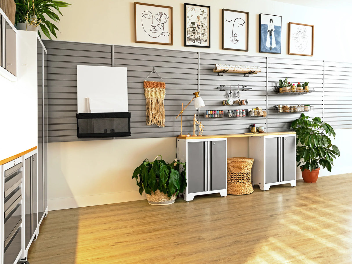 Bold Series 12 Piece Cabinet Set with Tool, Base, Wall Cabinets and 3 Lockers