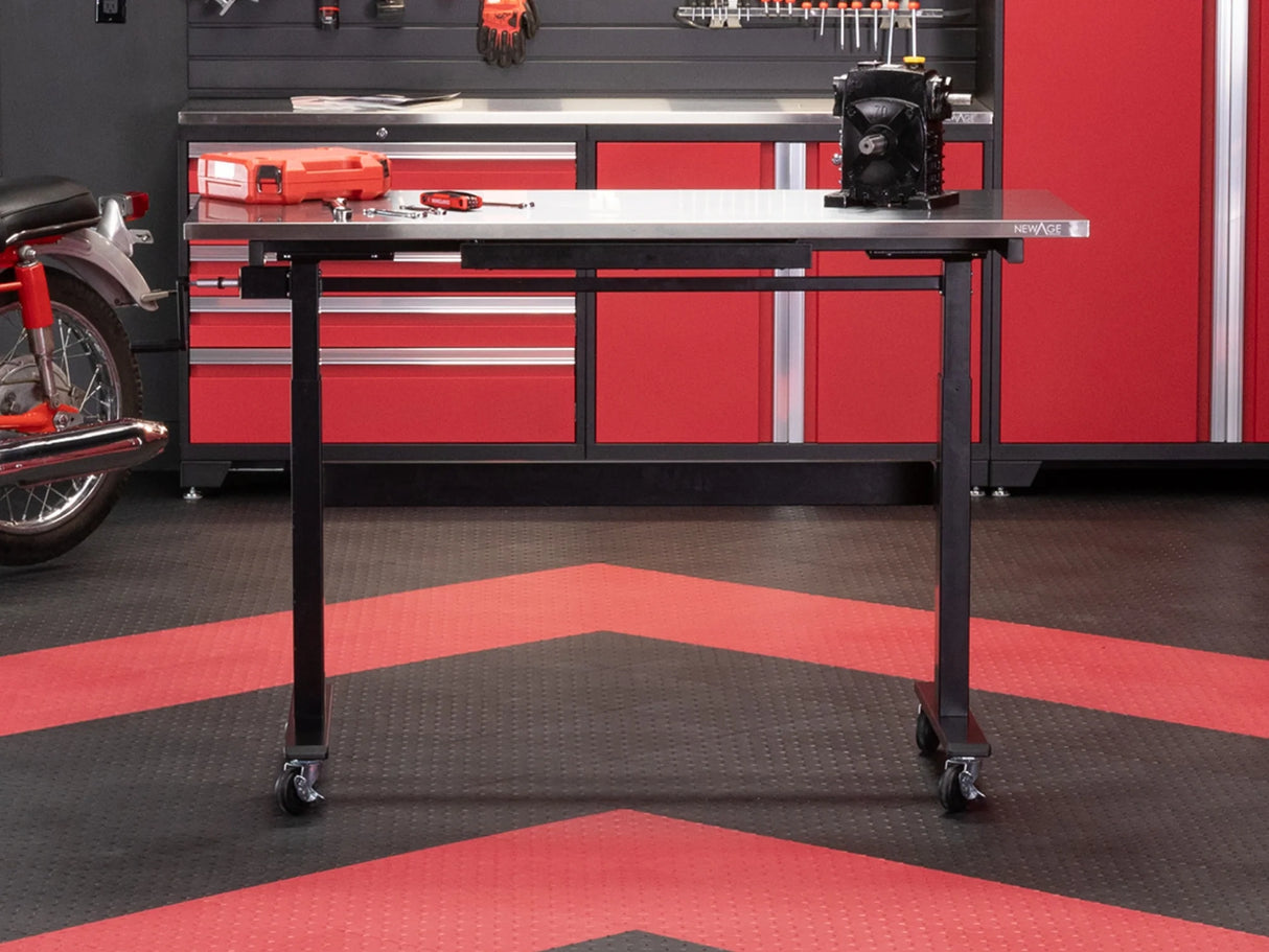 56 In. Manual Adjustable Height Worktable with Drawer