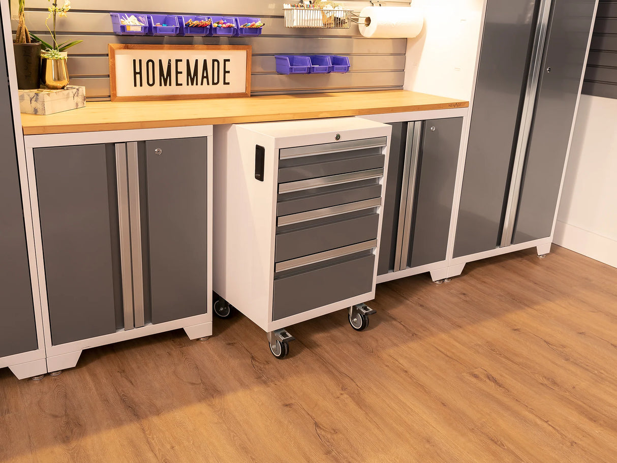 Bold Series 7 Piece Cabinet Set with Tool, Base, Wall Cabinets and 30 In. Lockers