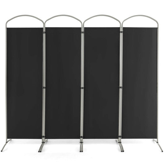 6.2Ft Folding 4-Panel Room Divider for Home Office Living Room-Black