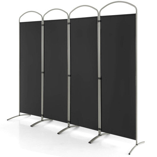 6.2Ft Folding 4-Panel Room Divider for Home Office Living Room-Black