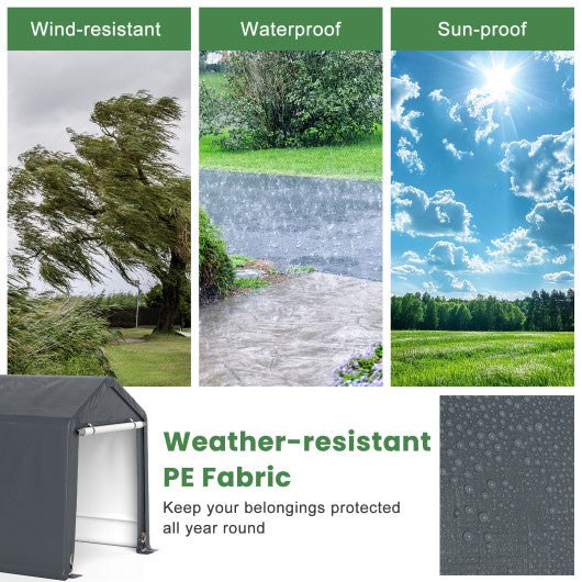 6 x 6.5/8 x 6.5 Feet Portable Motorcycle Outdoor Storage Shelter-6 Feet