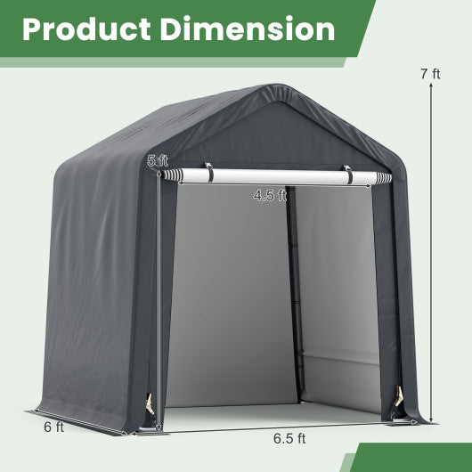 6 x 6.5/8 x 6.5 Feet Portable Motorcycle Outdoor Storage Shelter-6 Feet