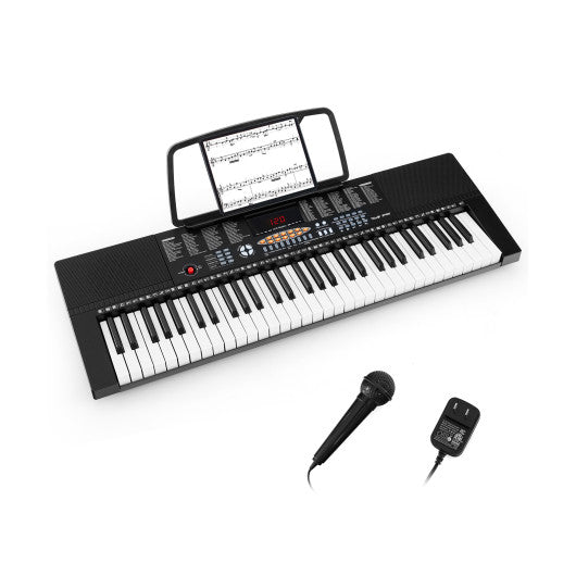 61-Key Electronic Keyboard Piano with 3 Teaching Modes LED Display and Dual Keyboard
