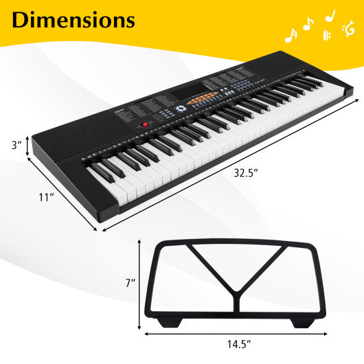 61-Key Electronic Keyboard Piano with 3 Teaching Modes LED Display and Dual Keyboard