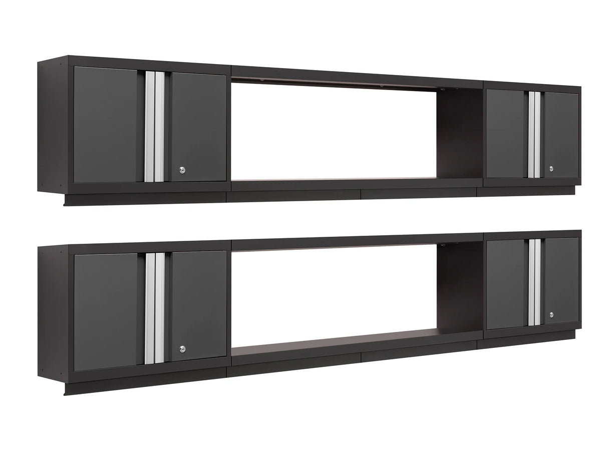 Bold Series 6 Piece Cabinet Set with Wall Cabinets and 48 In. Display Shelves