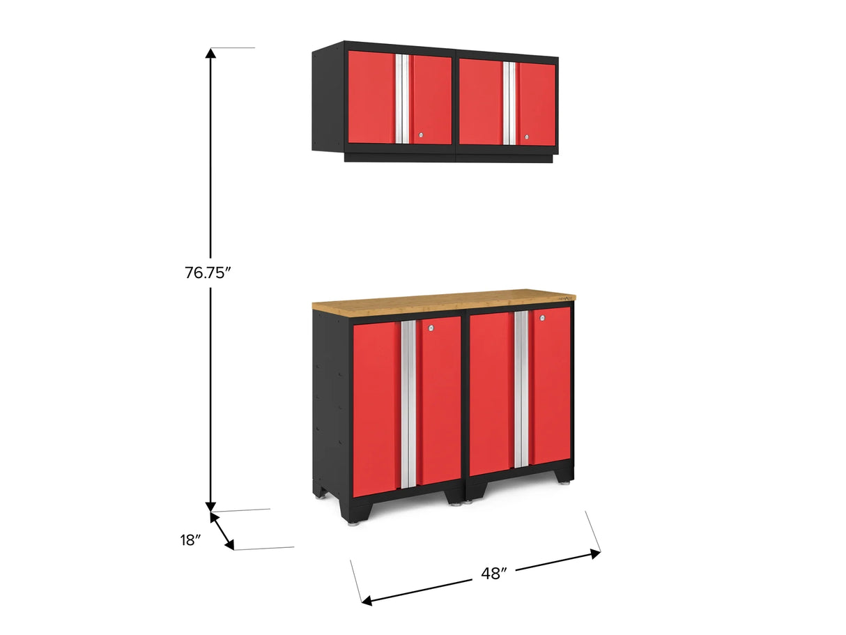 Bold Series 5 Piece Cabinet Set with Wall, Base Cabinet, and Worktop