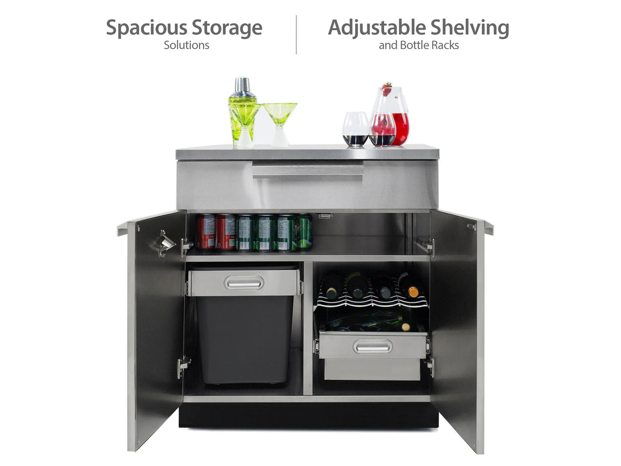 Outdoor Kitchen Stainless Steel 6 Piece Cabinet Set with Sink, 3-Drawer, 2-Door and Wall Cabinets