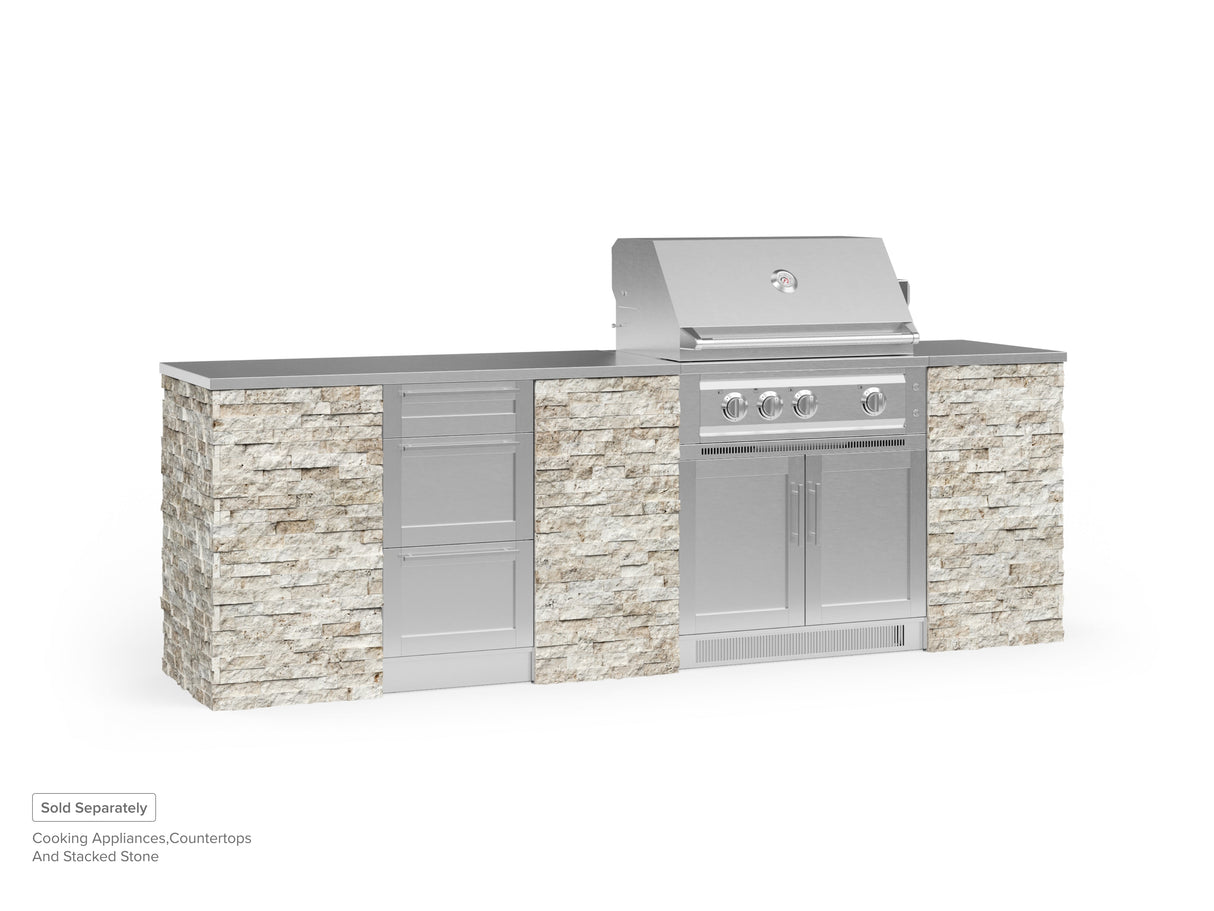 Outdoor Kitchen Signature Series 6 Piece Cabinet Set with 3 Drawer and Grill Cabinet