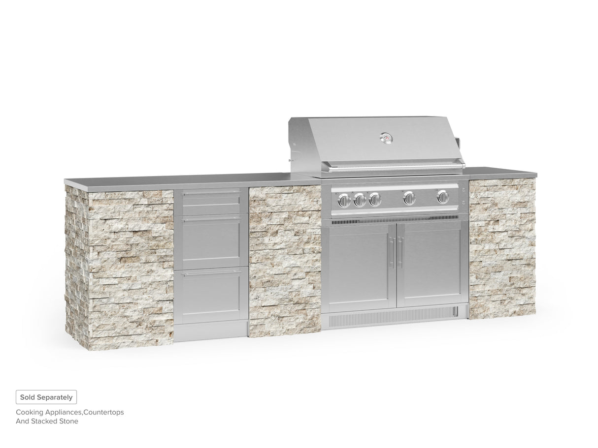 Outdoor Kitchen Signature Series 6 Piece Cabinet Set with 3 Drawer and Grill Cabinet