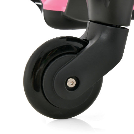 6V Kids Ride on Drift Car with 360° Spin and 2 Adjustable Heights-Pink