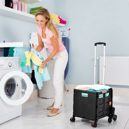 Costway Foldable Utility Cart for Travel and Shopping-Black