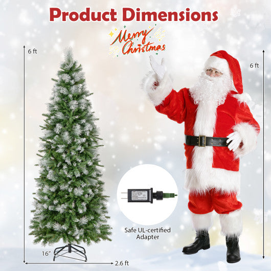 6/7.5/9 FT Artificial Christmas Tree with Warm-White LED Lights-S